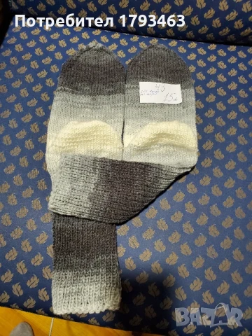 Ръчно плетени мъжки чорапи размер 43, снимка 1