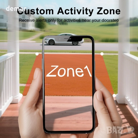 Безжична видеокамера за врата със звънец,2K HD,само облачно съхранение, снимка 8 - IP камери - 51890925