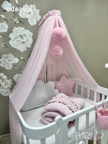 Балдахин за бебешко легло декор стая, бебешко креватче балдахини, снимка 3 - Кошарки - 40932197