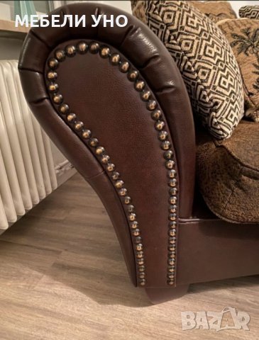 Комплект диван + голяма табуретка, снимка 4 - Дивани и мека мебел - 42642452