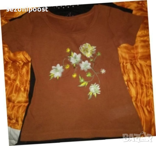 💛🍀💛Дамска блузка с красива бродерия 100% памук👌 С,М,Л💛🍀💛, снимка 1