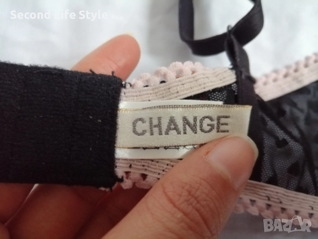 70DD прозрачен черен сутиен на сърчица CHANGE , снимка 15 - Бельо - 52899792