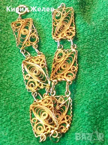 СТАРИННА ПОЗЛАТЕНА ФИЛИГРАННА СРЕБЪРНА ГРИВНА СРЕБРО 925 РЪЧНА МАЙСТОРСКА ФИНА РЕТРО ИЗРАБОТКА 47942, снимка 18 - Антикварни и старинни предмети - 48467795