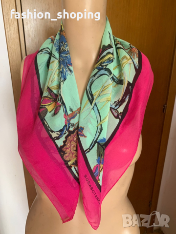 Копринен шал Balenciaga Rosabotanica, снимка 6 - Шалове - 44791744