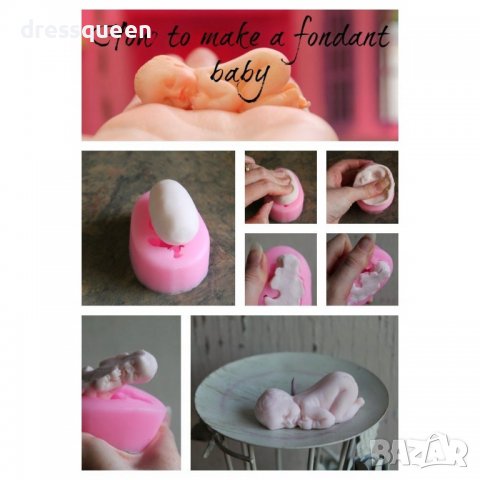 3806 Силиконов молд във формата на бебе, снимка 4 - Форми - 38910162