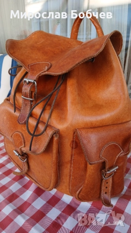 Дизайнерска раница от естествена кожа, снимка 10 - Раници - 52624256