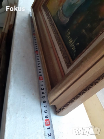 Прекрасна картина масло на платно - кожа подпис рамка, снимка 5 - Антикварни и старинни предмети - 53413672