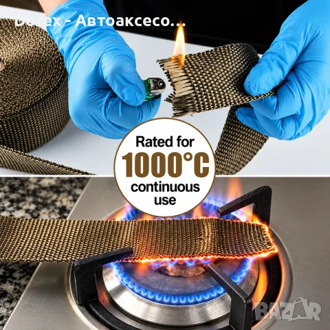 Титаниева термоизолационна лента 5 см × 12 м до 1000°C, снимка 4 - Аксесоари и консумативи - 56198745