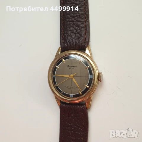 Стар позлатен механичен часовник Dugena, снимка 6 - Антикварни и старинни предмети - 50647265