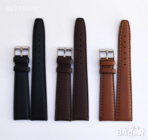 НОВА ЛУКСОЗНА СИНЯ КАИШКА ЗА ЧАСОВНИК ОТ ЕСТЕСТВЕНА КОЖА. СИНИ КАИШКИ ЗА ЧАСОВНИЦИ SINIA KAISHKA, снимка 3 - Каишки за часовници - 51612198