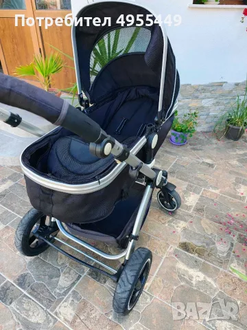  i-Safe System Black Trio Travel System 3-в-1 – комбинирана бебешка количка с кош/седалка, кошче за , снимка 3 - Детски колички - 56194526