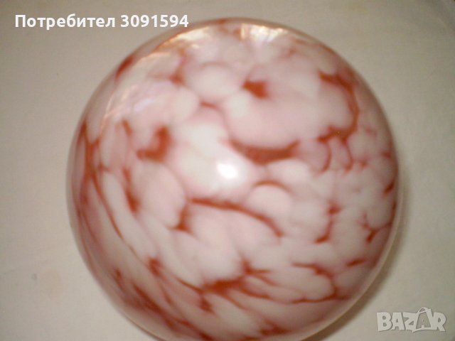 Стар стъклен абажюр глобус многоцветен лампа полюлеи , снимка 3 - Други ценни предмети - 41464980