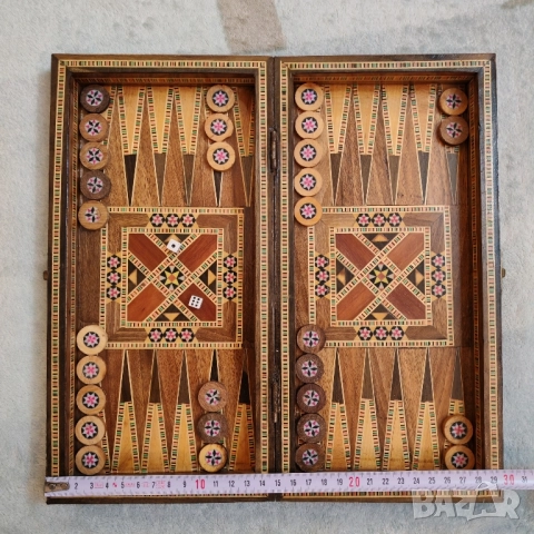 Ръчно изработена дъска за дама, табла, шах. , снимка 3 - Шах и табла - 52456051