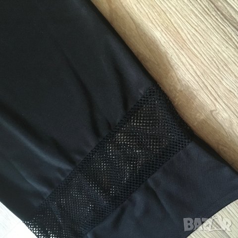 Нова Миди черна дамска пола молив, еластична, с широк ластик в талията и елемент мрежа, UK, р.XS S, снимка 3 - Поли - 40699496