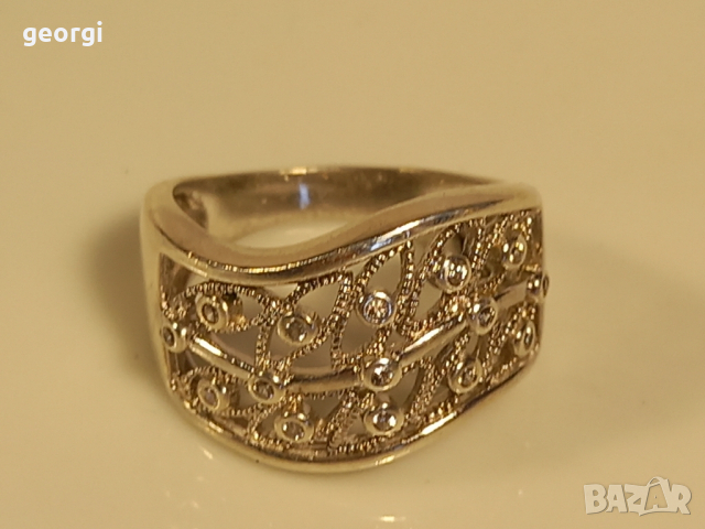 сребърен пръстен с камъни , снимка 6 - Пръстени - 44595937