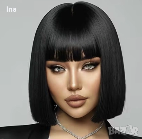 Черна къса перука