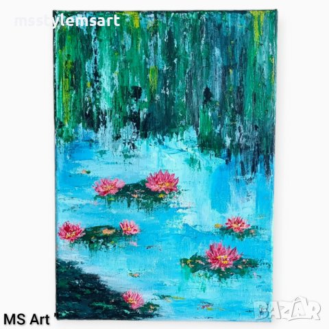 Червени лилии " Абстрактна картина 