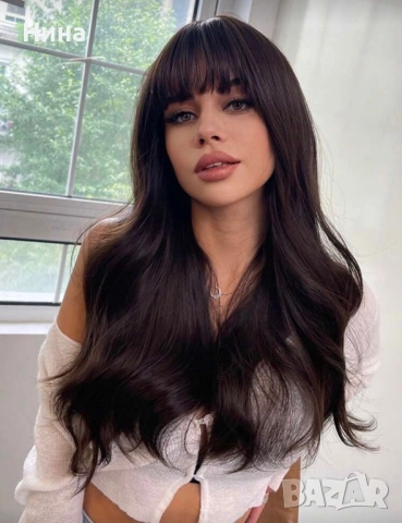 Тъмно кафява перука, снимка 2 - Аксесоари за коса - 53826230