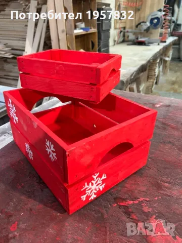 Дървена щайга за корпоративни коледни подаръци, снимка 8 - Друго търговско оборудване - 48924144