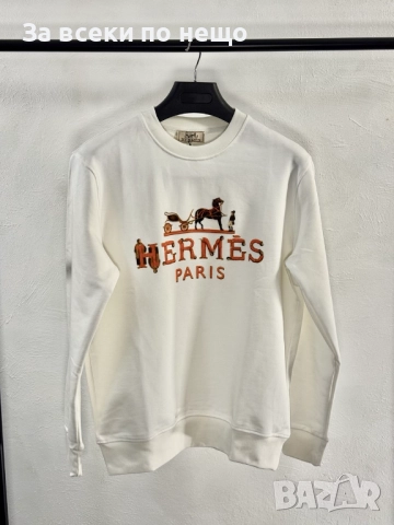 Hermes Мъжка Бяла Блуза С Дълъг Ръкав Хермес Код V.B.60