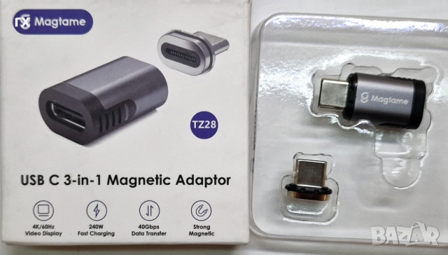 Magtame 240W PD USB C магнитен адаптер, 40 Gbps трансфер на данни, снимка 2 - USB кабели - 52487417