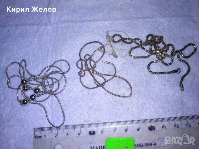 ТРИ СТАРИ ПОСРЕБРЕНИ ФИНИ СИНДЖИРЧЕТА ВЕРИЖКИ 38850, снимка 8 - Колиета, медальони, синджири - 41838569