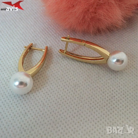 Обеци с 14К златно покритие 2141832, снимка 3 - Обеци - 52662321