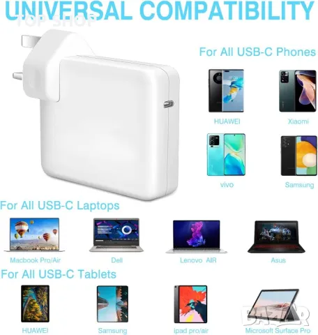 Ново зарядно 61W за таблет Mac Book Pro,Switch, Samsung Стенен адатпер с кабел