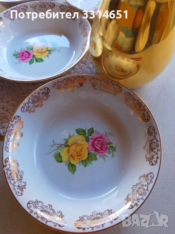 Комплект английски чинии 22 к  Gold 