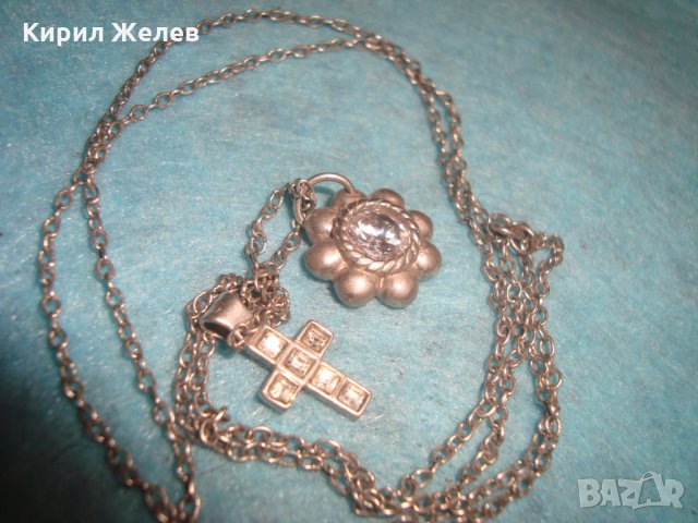 СРЕБЪРНО КРЪСТЧЕ и МЕДАЛЬОН с ЦИРКОНИ и СРЕБЪРНА ВЕРИЖКА СРЕБРО 925 ФИНО БИЖУ КОЛИЕ 25905, снимка 15 - Колиета, медальони, синджири - 35719226