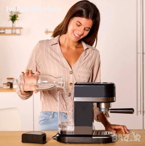 Машина за еспресо Solac Taste Slim Black CE4510 (С дефект отзад на резервоара  за водата и по кашона, снимка 11 - Кафемашини - 52423803