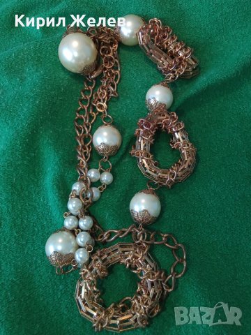 ЗЛАТИСТ ВИНТИДЖ ПЕРЛЕН ГЕРДАН 8515, снимка 11 - Колиета, медальони, синджири - 29604894