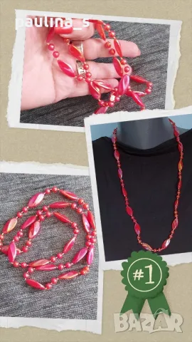  Шест (6) броя / Винтидж Гердан от полихромни мъниста , снимка 9 - Колиета, медальони, синджири - 47180729