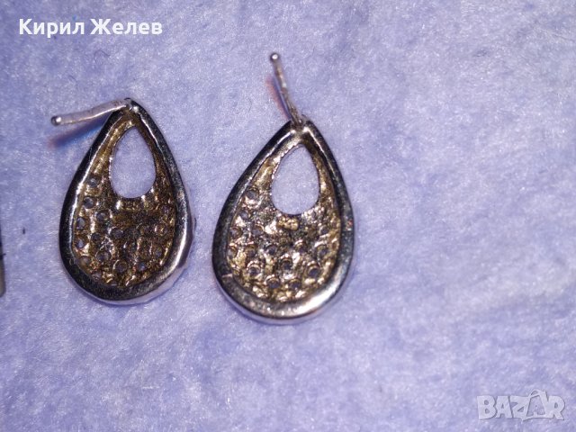 ПРЕКРАСНИ СКЪПОЦЕННИ СРЕБЪРНИ НЕЖНИ АРТ ОБЕЦИ РОДИРАНО СРЕБРО 925 с ФАСЕТИРАНИ ЦИРКОНИ 38756, снимка 6 - Обеци - 41730328