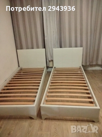 Легла два броя тапицирани - еко кожа, снимка 2 - Спални и легла - 51762507