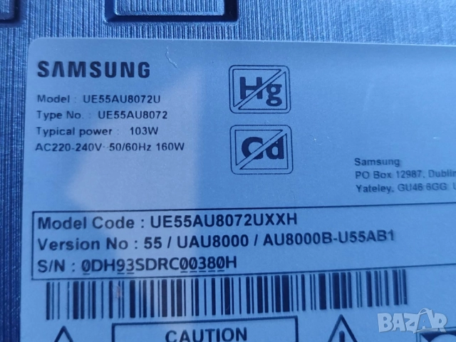 Main board BN94-17512M / BN41-02844 от TV SAMSUNG UE55AU8072U на части, снимка 8 - Части и Платки - 52917773