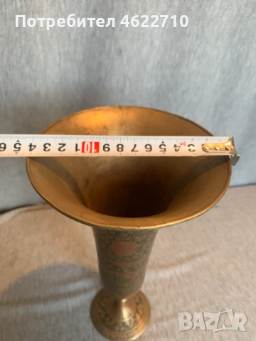  Голяма месингова ваза  , снимка 6 - Антикварни и старинни предмети - 52976617