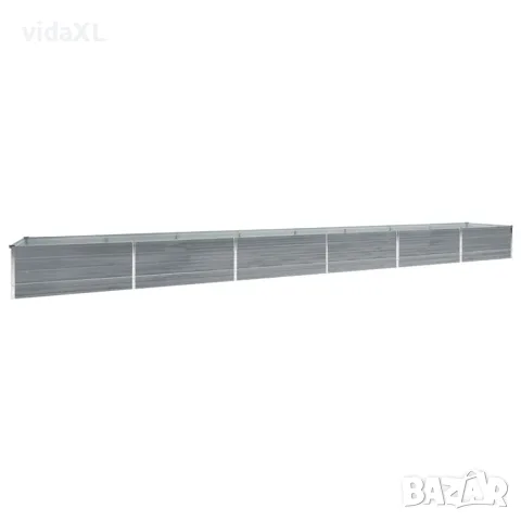 vidaXL Градинска висока леха поцинкована стомана 600x80x45 см сива