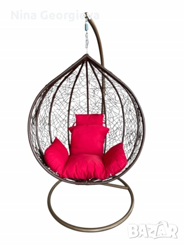 Градинска люлка от PVC ратан с метална конструкция., снимка 8 - Други стоки за дома - 53845949
