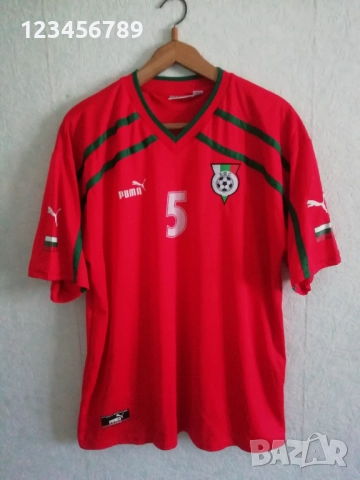 България #5 Георги Марков мачов оригинален екип 2000/2001 Puma тениска фланелка футбол Bulgaria 
