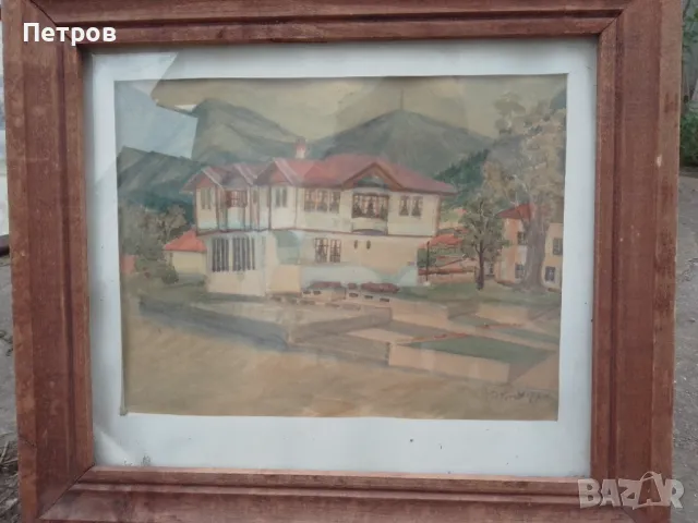 картина акварел 47/42 см, снимка 2 - Картини - 49778705