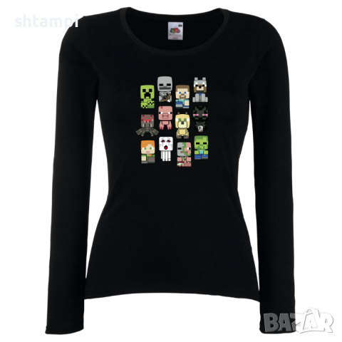 Дамска тениска Minecraft Drawing Characters Minecraft,Игра,Забавление,подарък,Изненада,Рожден Ден., снимка 2 - Тениски - 36520940