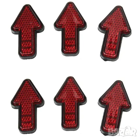 Червени светлоотразителни ленти 6 броя 50 x 15 mm