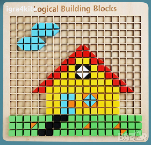 Намаления! Голям дървен комплект с магически дървени кубчета мозайка 840 бр., снимка 5 - Игри и пъзели - 36343570