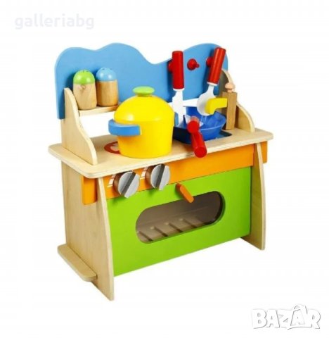 Дървен кухненски комплект за деца / кухня, печка , снимка 1 - Играчки за стая - 41478056