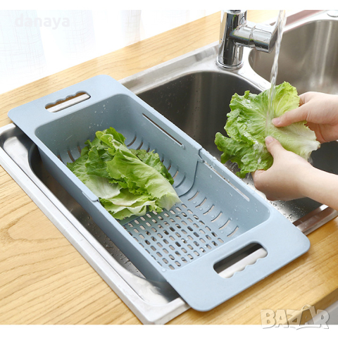 1105 Сгъваем гевгир за мивка разтегателен сушилник за плодове и зеленчуци, снимка 2 - Аксесоари за кухня - 44682338