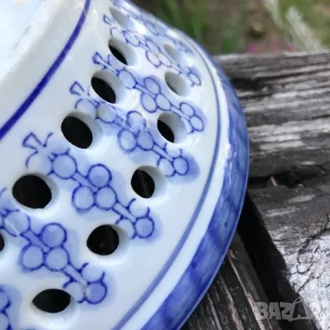 Ажурна  фруктиера от  рязан порцелан -Vintage Ramsel Hamburg, снимка 3 - Чинии - 49012546