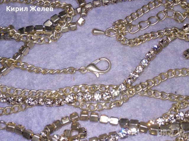 ЕФЕКТНА ПОСРЕБРЕНА КРИСТАЛНА ОГЪРЛИЦА КОЛИЕ ГЕРДАН ВИНТИДЖ СТИЛ 38612, снимка 7 - Колиета, медальони, синджири - 41648659