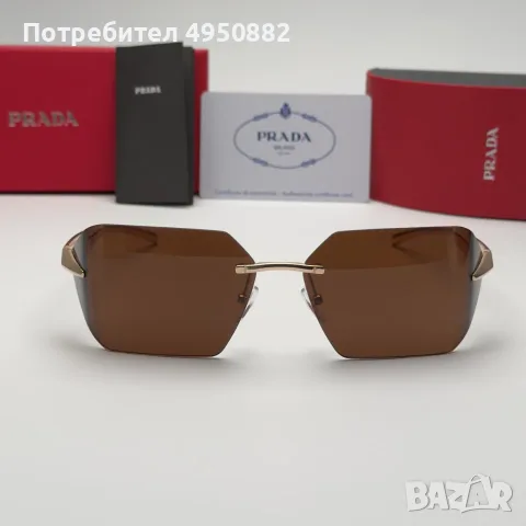Слънчеви очила Prada Rimless Edition нови, черно и кафяво Унисекс, снимка 8 - Слънчеви и диоптрични очила - 56160891