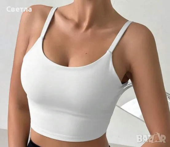 Топ 2 бр - Бял и Черен Нови,етикети. 23лв/бр. Двата 40лв.Р-р L/40-42,Стегнат-Двоен плат,подплънки, снимка 3 - Корсети, бюстиета, топове - 48144858